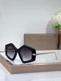 Bvlgari sunglasses, black oversized square frames with dark tinted lenses