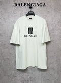 White Balenciaga logo T-shirt with 8B graphic, short sleeves, crew neck