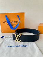 Louis Vuitton belt with LV buckle and dark blue strap
