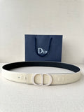Dior belt with cream leather strap and logo buckle