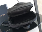 Dior monogram bag interior with zippered top and side strap