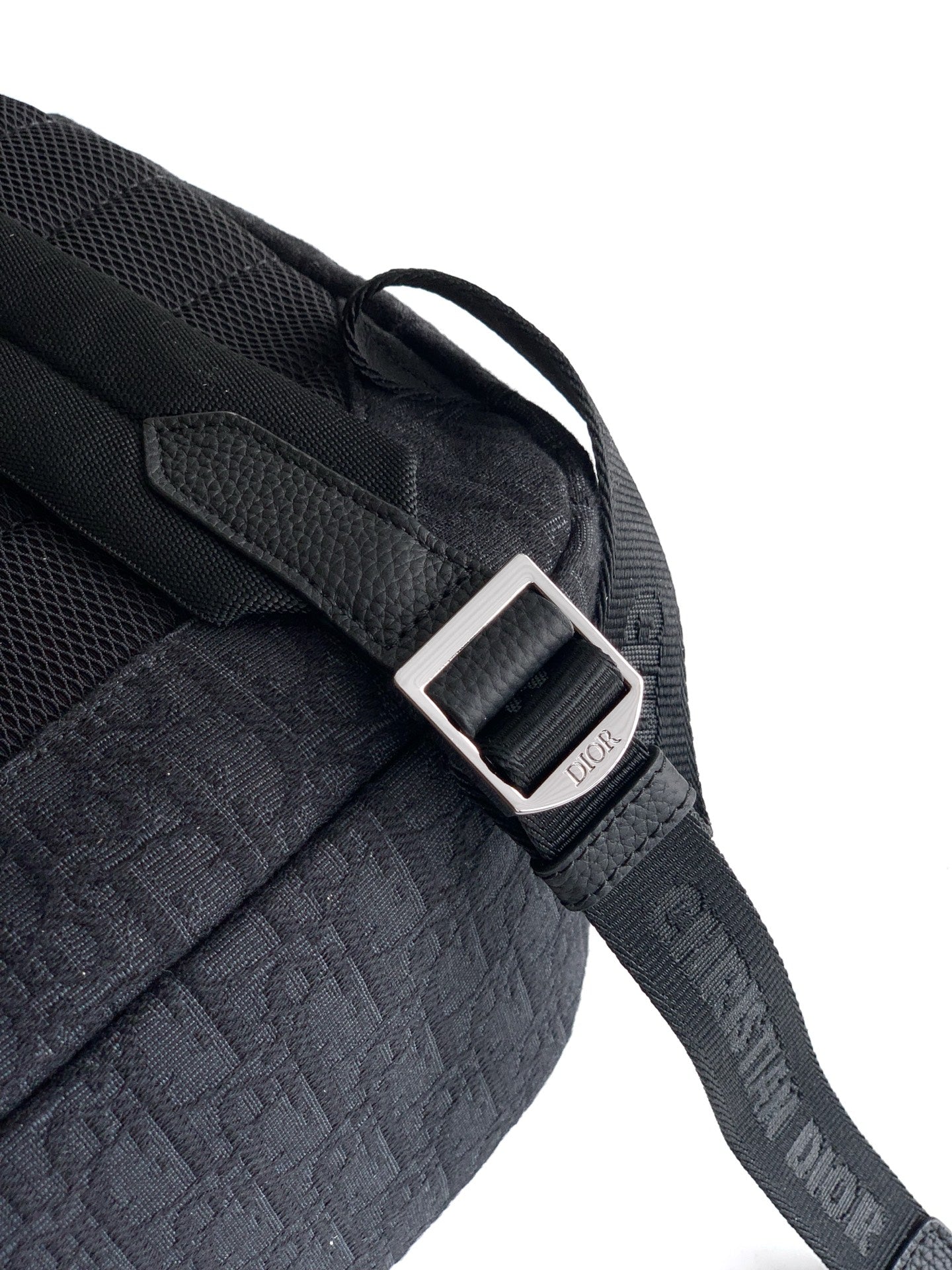 Dior monogram shoulder strap with metal buckle and D-ring
