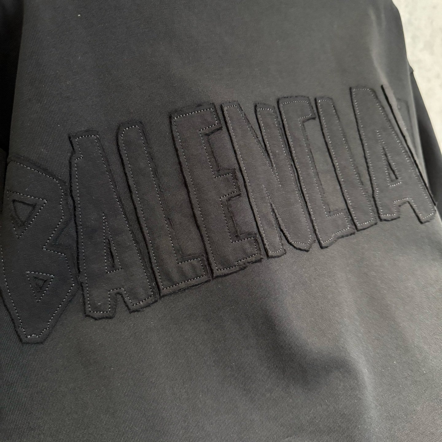 Balenciaga black T-shirt large raised back logo detail