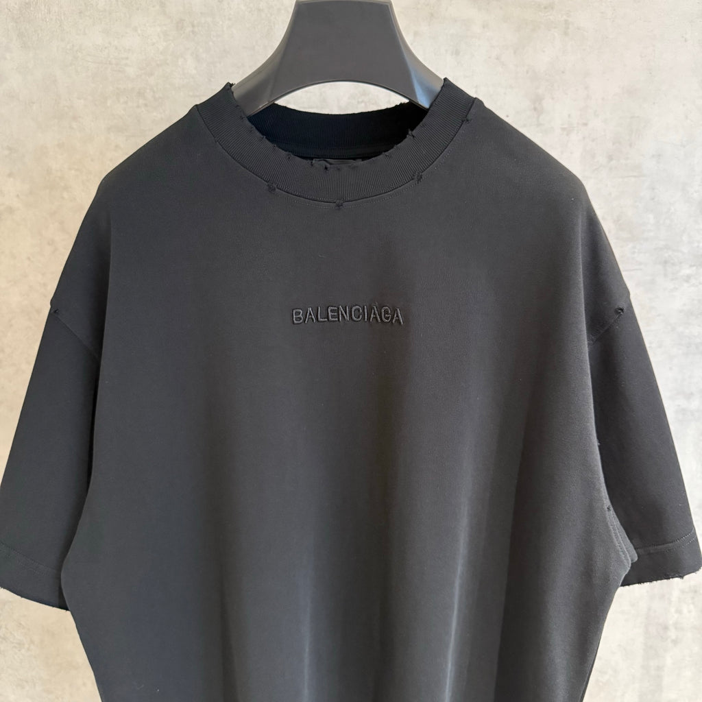 Balenciaga black short-sleeve T-shirt with small chest logo