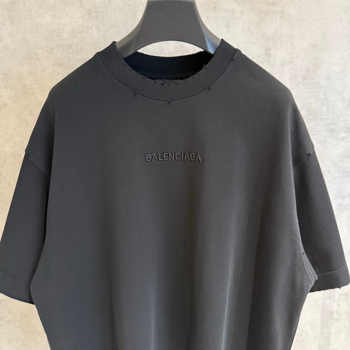 Balenciaga black short-sleeve T-shirt with small chest logo
