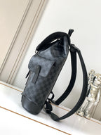 Men's Louis Vuitton checkered bag with side pocket and adjustable shoulder strap