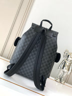 Men's Louis Vuitton checkered bag with back straps and zipped main compartment