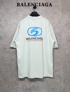 Balenciaga white T-shirt with back “6” logo and “Authentic sports apparel” text