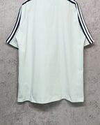 Balenciaga short-sleeve shirt back, white with black side stripe trim