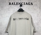 Balenciaga light gray T-shirt back with large logo graphic
