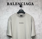Balenciaga light gray short-sleeve T-shirt front on hanger with chest logo