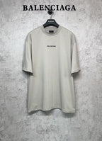 Balenciaga light gray short-sleeve T-shirt with chest logo print