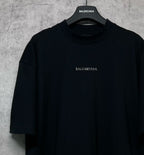 Balenciaga black crewneck short-sleeve T-shirt with chest logo on front