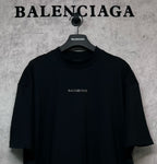 Balenciaga black crewneck short-sleeve T-shirt with small chest logo