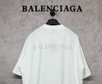 White Balenciaga crew-neck T-shirt, back view with centered logo
