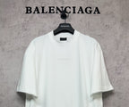 White Balenciaga crew-neck T-shirt, centered chest logo