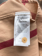 Burberry plaid shirt interior neck label with fabric composition