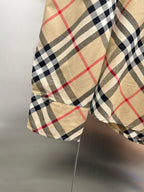 Burberry plaid shirt sleeve with cuff and hem detail on hanger