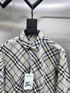 Burberry long-sleeve plaid shirt with button-down collar, blue black white check