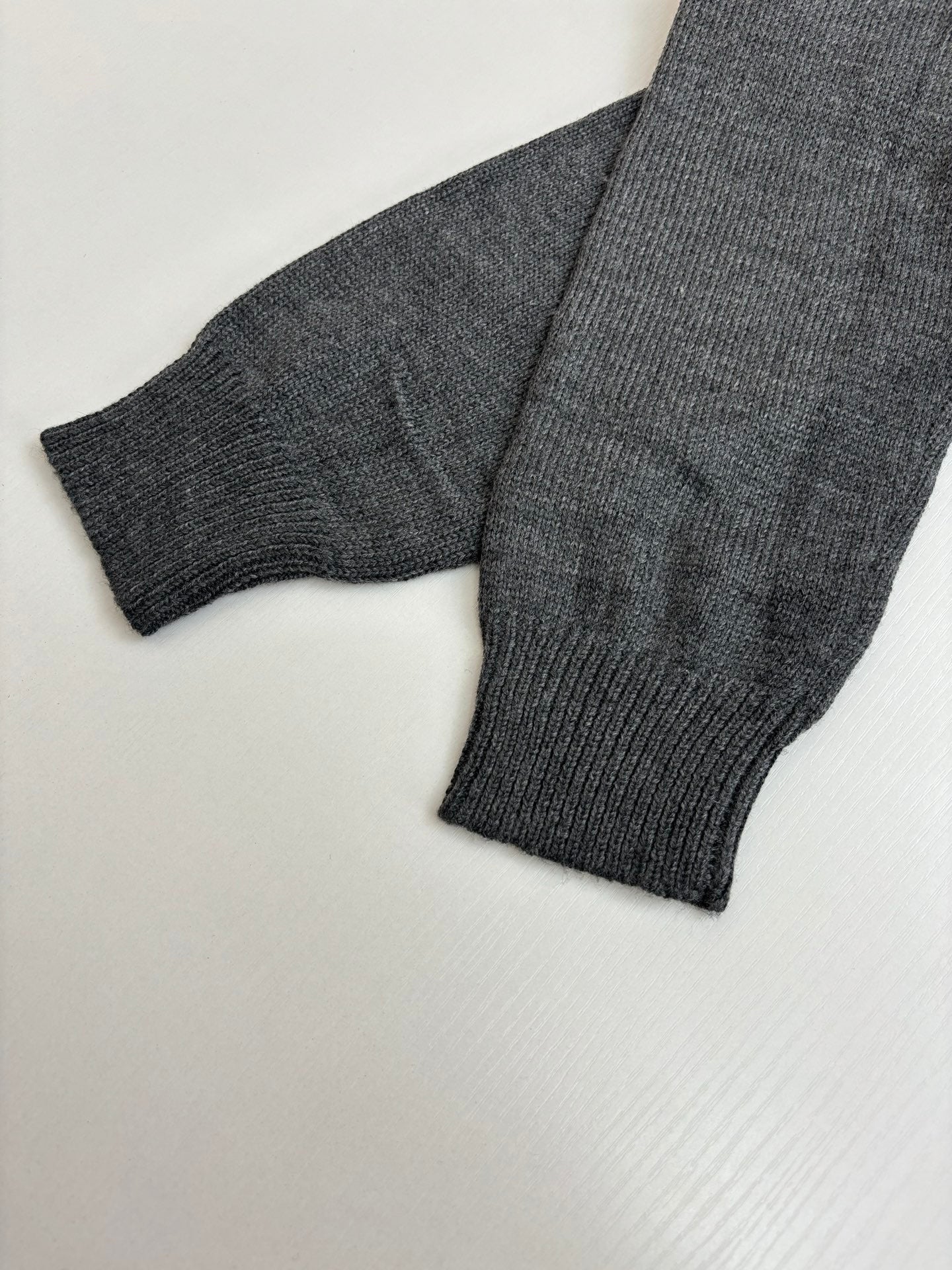 Louis Vuitton long sleeve knit garment, dark gray ribbed cuff