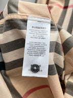 Burberry plaid long-sleeve shirt with interior care label at neckline