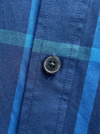 Burberry long-sleeve check shirt button detail, blue plaid