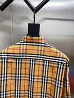 Burberry plaid long shirt back on hanger