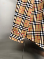 Burberry check button-up shirt hem and sleeve cuff detail