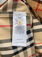 Plaid shirt with Burberry care label at inner collar, beige navy and red check
