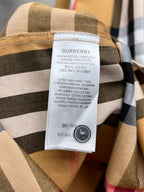 Burberry shirt inner neck label with fabric composition and care details