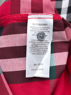 Burberry plaid shirt care label with fabric composition