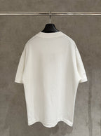 White short-sleeve T-shirt with plain back and crew neck