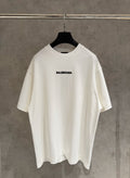 White short-sleeve T-shirt with BALENCIAGA logo at chest