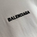White T-shirt fabric with BALENCIAGA logo text