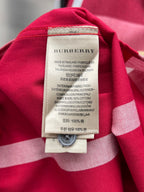 Long-sleeve shirt collar tag with BURBERRY label and care instructions