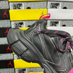 Balenciaga dark gray sneaker with pink lace accents and padded heel section