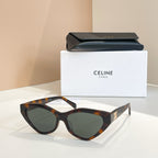 Celine cat-eye sunglasses with dark lenses and tortoiseshell frames