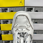 Balenciaga white leather sneaker toe cap with stitching and lace eyelets