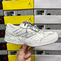 Balenciaga white leather sneaker with side “BB” logo panel and lace-up closure