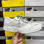 Balenciaga white leather sneaker with side “BB” logo panel and lace-up closure