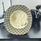 Gucci GG-print bucket cap interior view with tags and cream lining