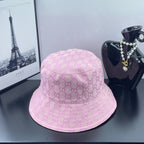 Gucci pink GG monogram bucket hat with stitched brim