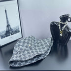 Gucci GG-print bucket hat, dark gray, side profile with wide brim
