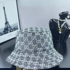 Gucci GG-print bucket hat, dark gray with all-over logo pattern