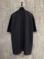 Black short-sleeve T-shirt, plain back