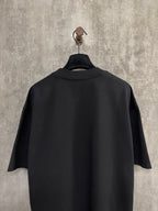 Black short-sleeve T-shirt back view