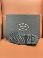 Prada unisex loafer outsole in dark rubber with textured tread pattern