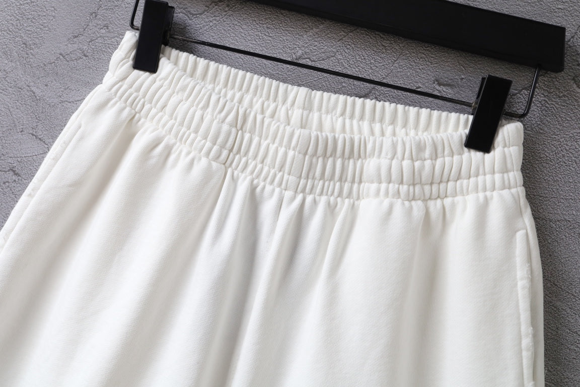 Balenciaga white shorts elastic waistband close-up