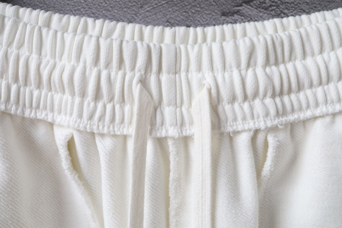 Balenciaga white shorts elastic waistband and front drawstring ties