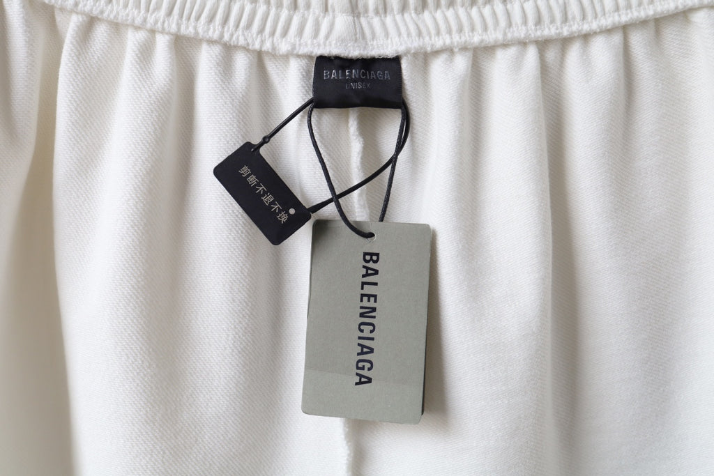 Balenciaga white shorts with hang tag at waistband